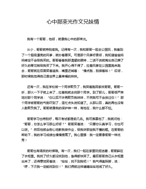 心中那束光作文兄妹情