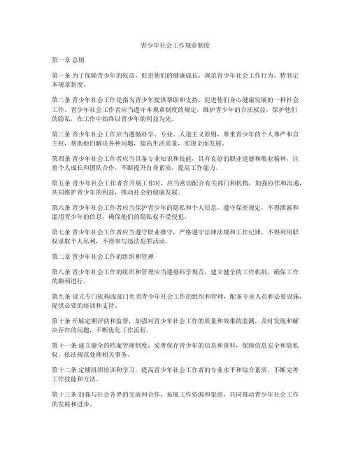 青少年社会工作规章制度