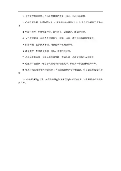 mpa考试大纲 2024