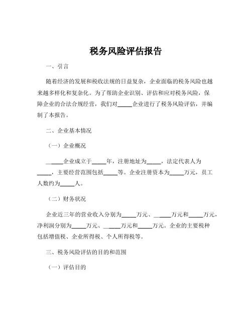 税务风险评估报告