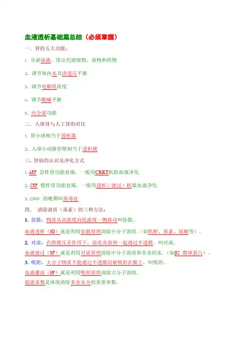 血液透析基础篇