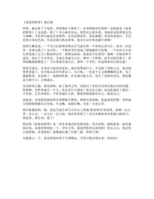 《羞羞的铁拳》观后感