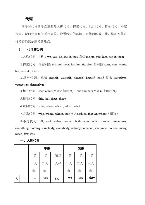 高考英语语法代词详解