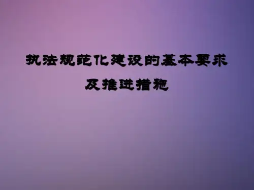 执法规范化建设的基本要求及推进措