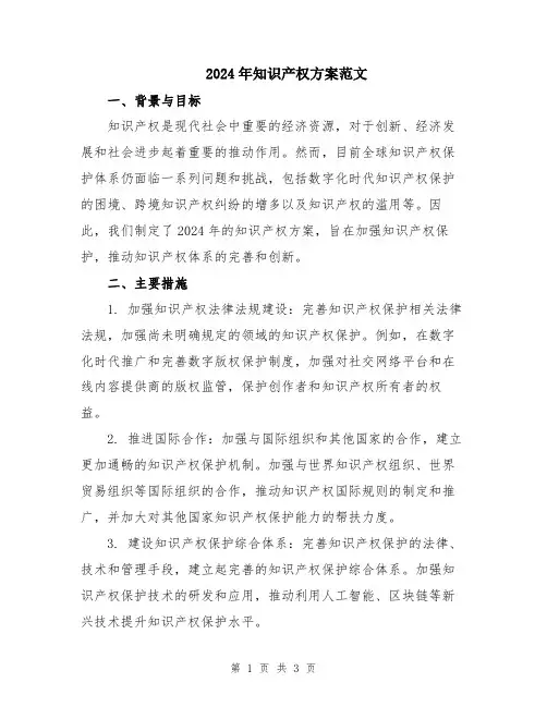2024年知识产权方案范文
