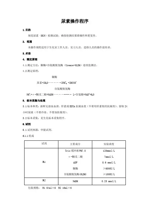 尿素操作程序