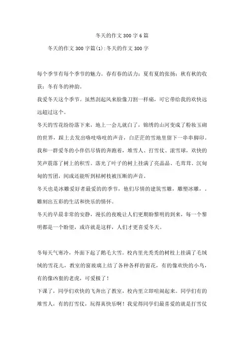 冬天的作文300字6篇