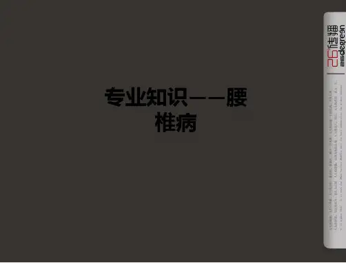专业知识——腰椎病ppt课件