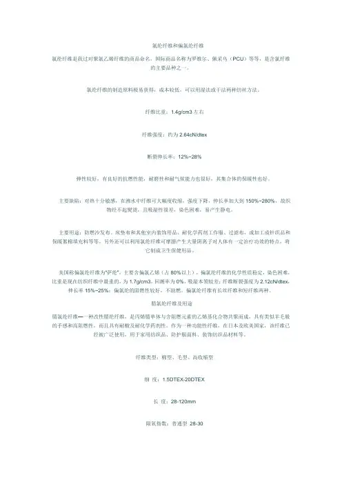 各种纤维介绍
