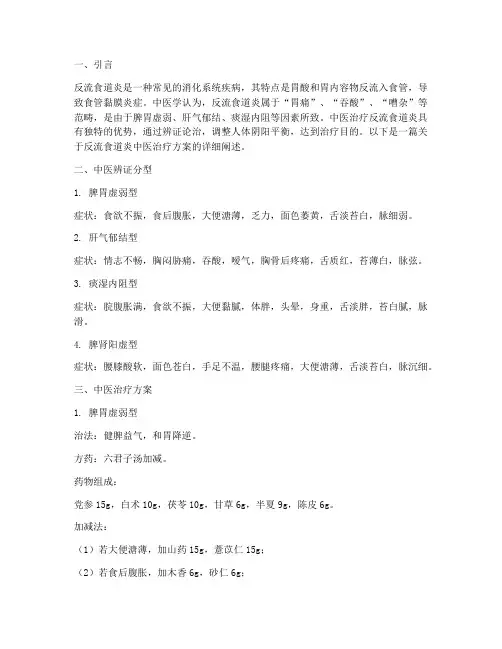 反流食道炎中医治疗方案