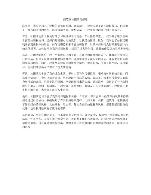 简笔画社团活动感想