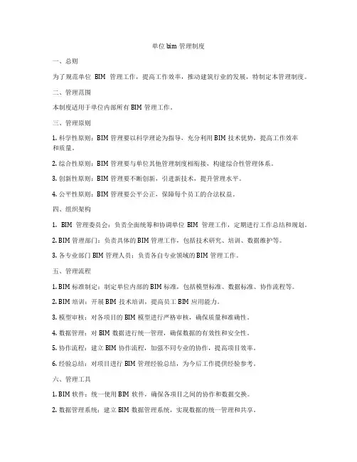 单位bim管理制度