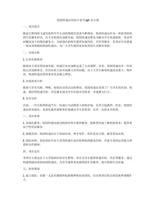 校园快递站创业计划书ppt怎么做