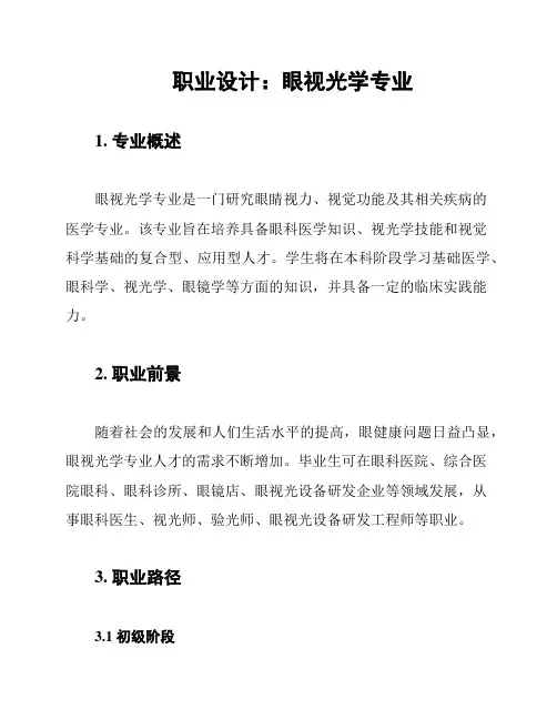 职业设计：眼视光学专业