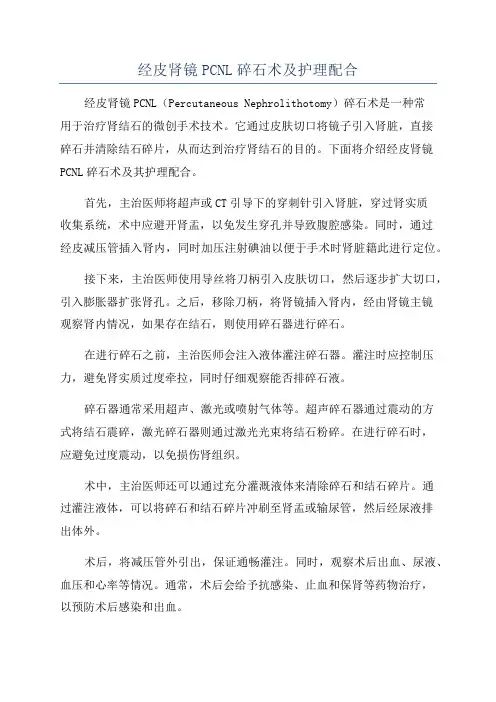 经皮肾镜PCNL碎石术及护理配合