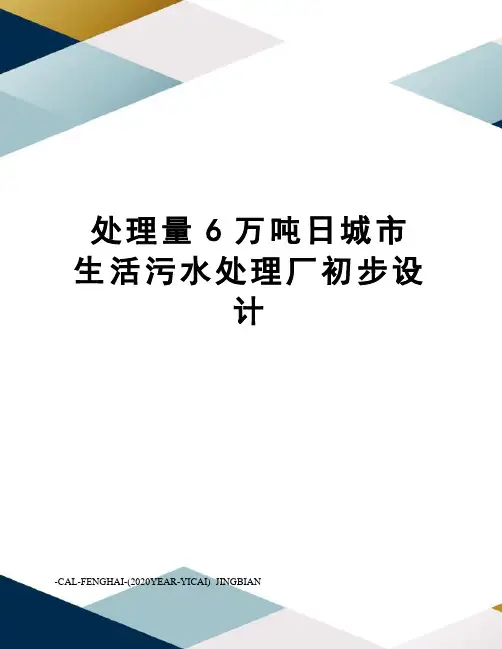 处理量6万吨日城市生活污水处理厂初步设计