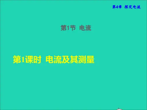 九年级物理上册第1课时 电流及其测量课件