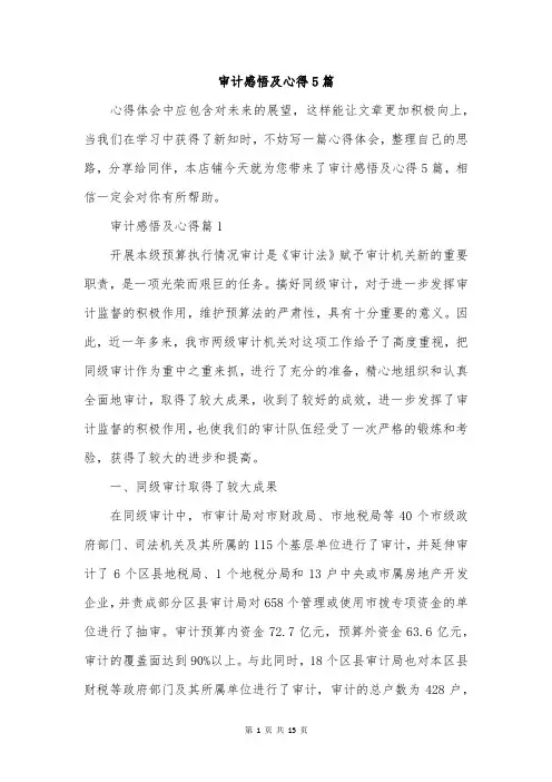 审计感悟及心得5篇