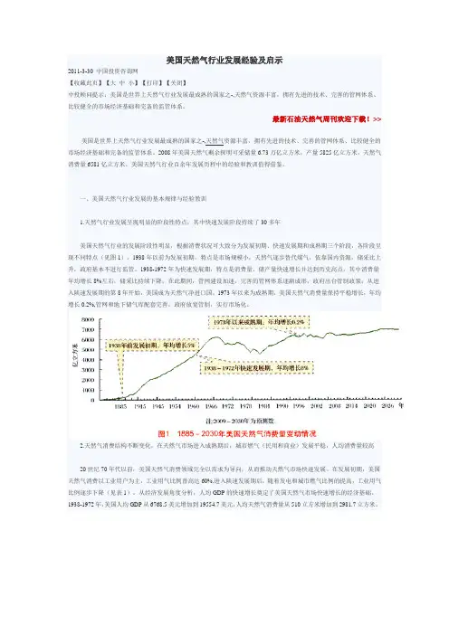 美国天然气行业发展经验及启示(20110718)