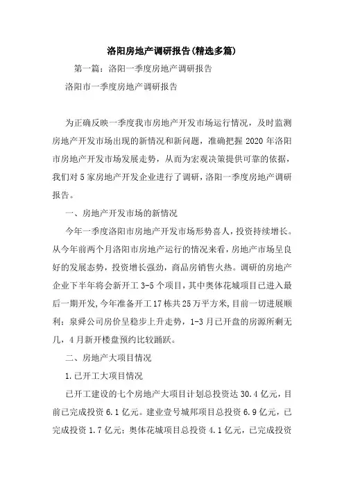 最新洛阳房地产调研报告(精选多篇)