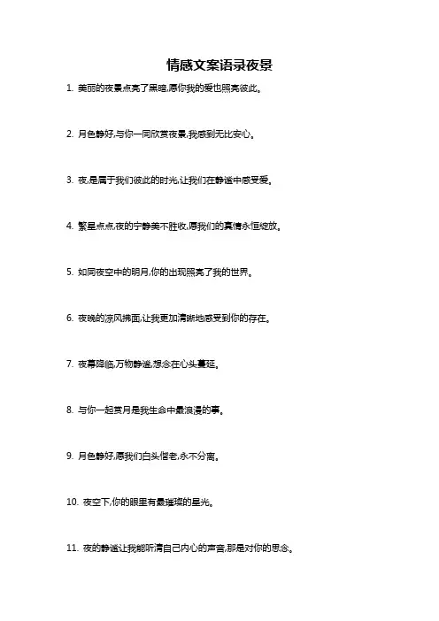 情感文案语录夜景