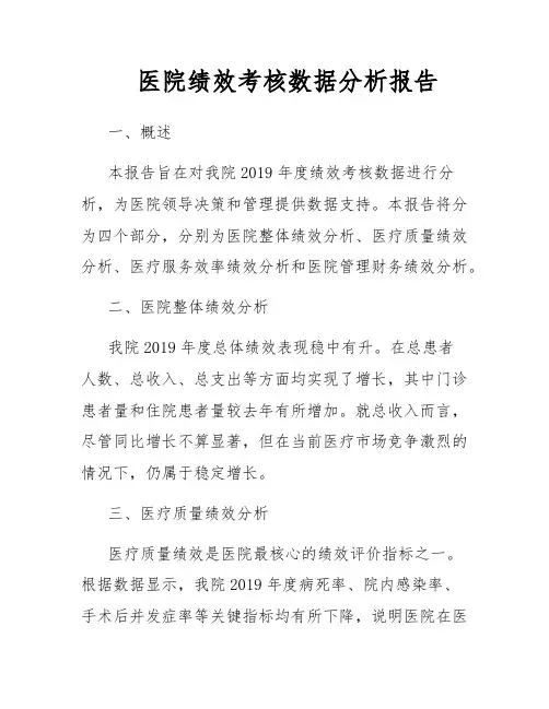 医院绩效考核数据分析报告