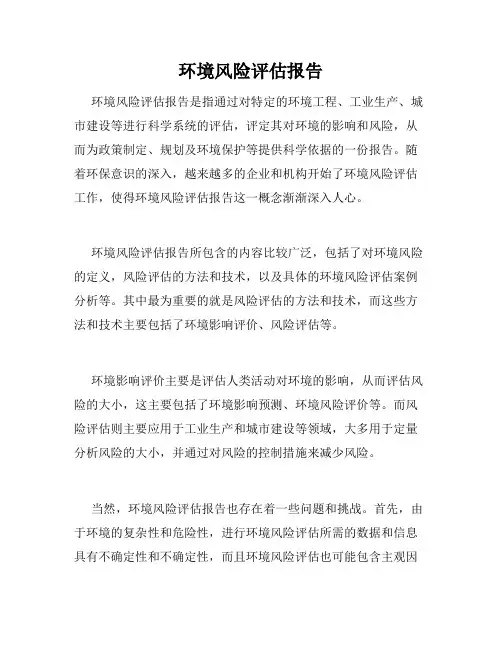 环境风险评估报告