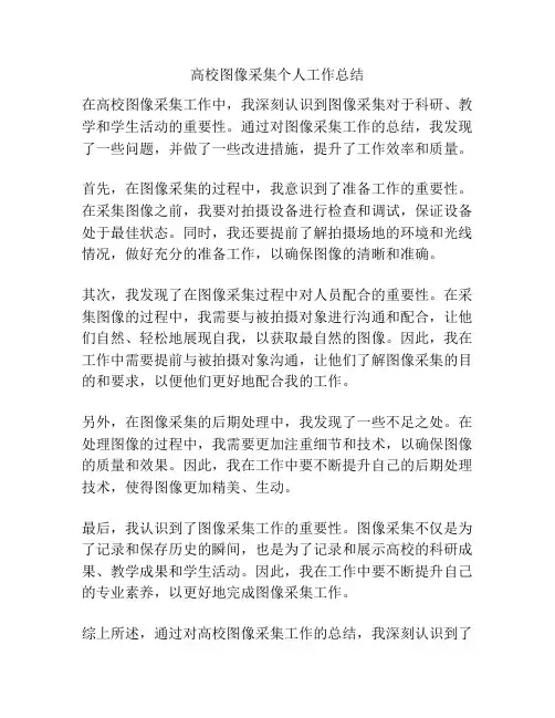 高校图像采集个人工作总结