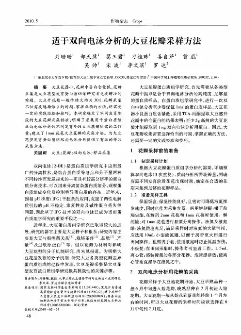 适于双向电泳分析的大豆花瓣采样方法