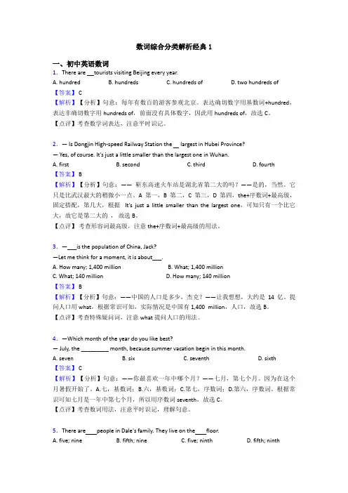 数词综合分类解析经典1