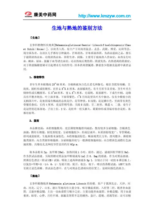 生地与熟地鉴别方法