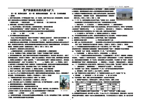 资产阶级统治的巩固与扩大 (2011) 水平测试题