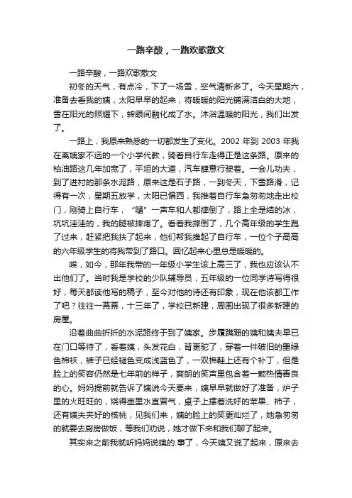 一路辛酸，一路欢歌散文