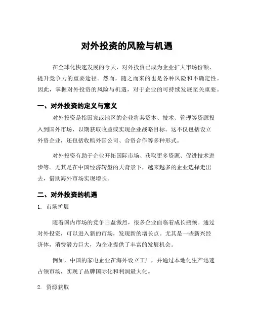 对外投资的风险与机遇