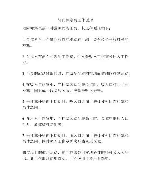轴向柱塞泵工作原理