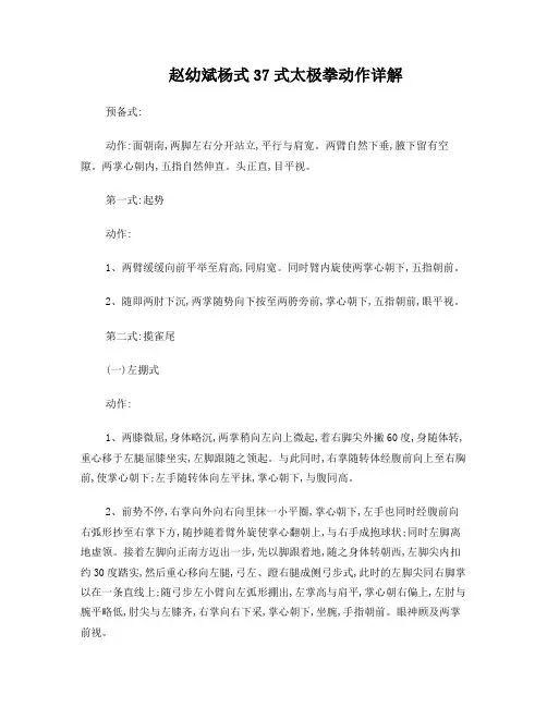赵幼斌杨式37式太极拳动作详解