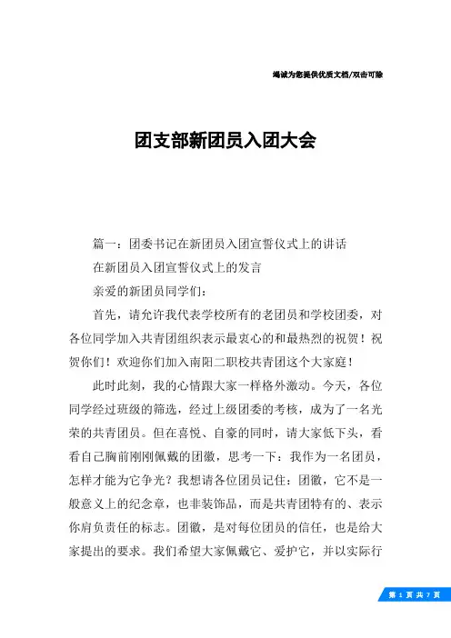 团支部新团员入团大会