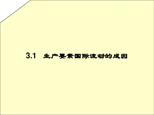 生产要素的国际流动