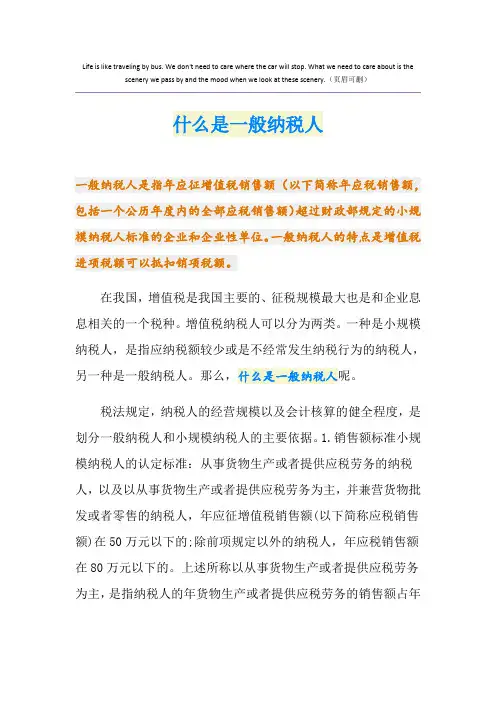 什么是一般纳税人