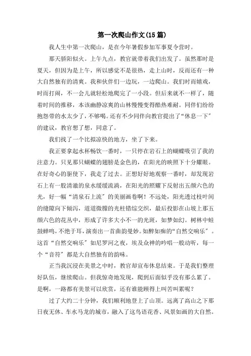 第一次爬山作文(15篇)范文精选