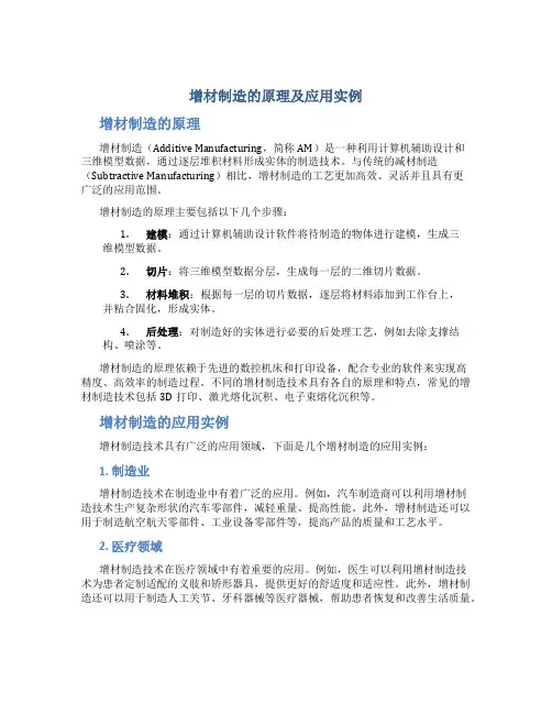 增材制造的原理及应用实例