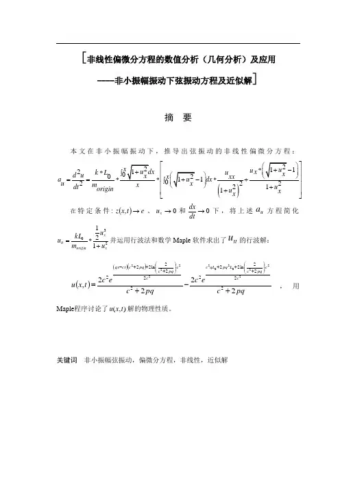 非线性偏微分方程的数值分析(几何分析)及应用