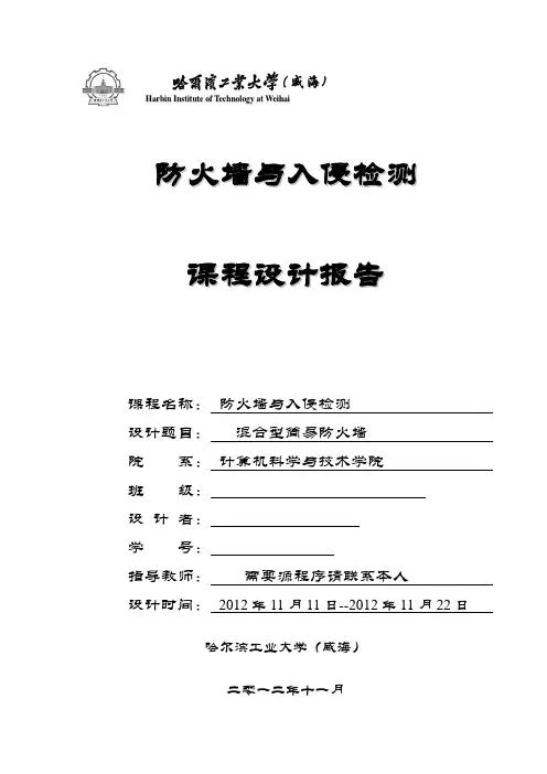 防火墙与入侵检测课程设计报告--哈工大