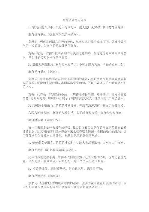 荷花功效特点诗词