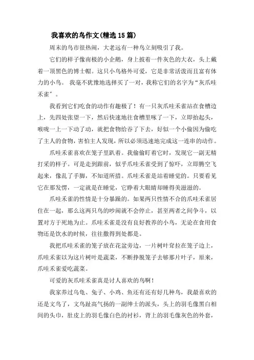 我喜欢的鸟作文精选