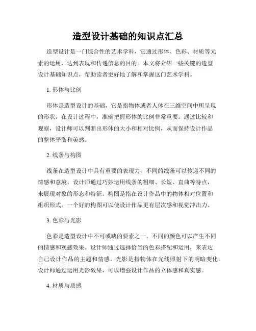 造型设计基础的知识点汇总