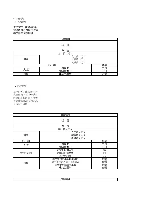 《配网2016定额》第三册 架空线路工程