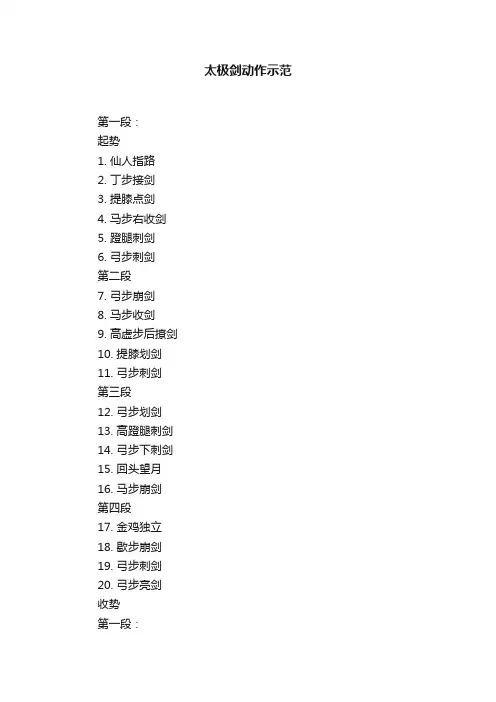 太极剑动作示范