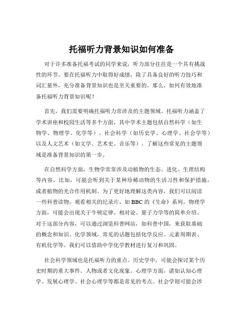 托福听力背景知识如何准备