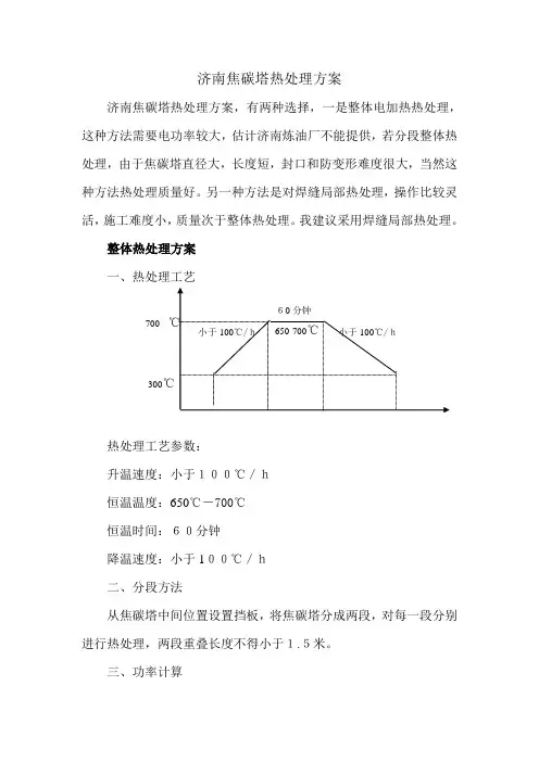 焦碳塔热处理方案